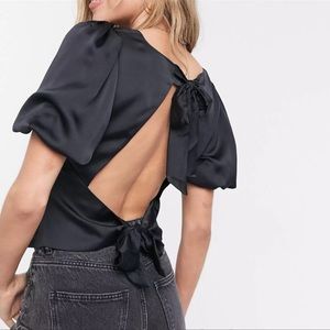 Abercrombie & Fitch satin bow top